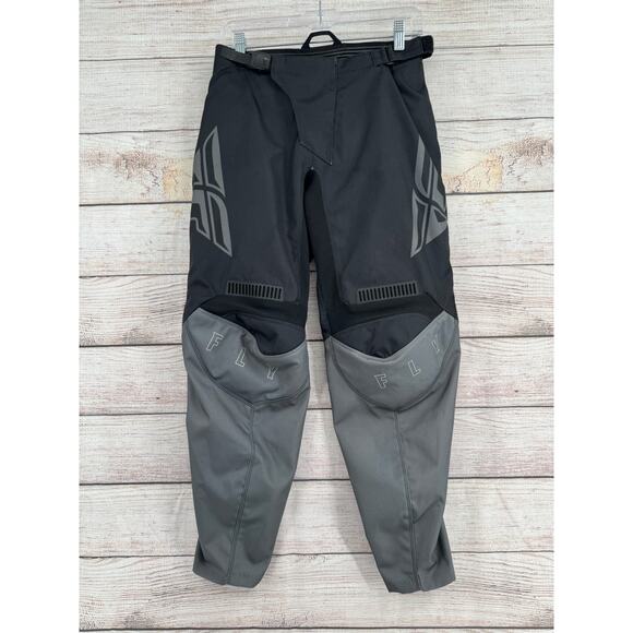 Fly Racing F-16 Motocross Pants Mens 30 Black Gray Hip Pads Adjustable Waist - Picture 1 of 12